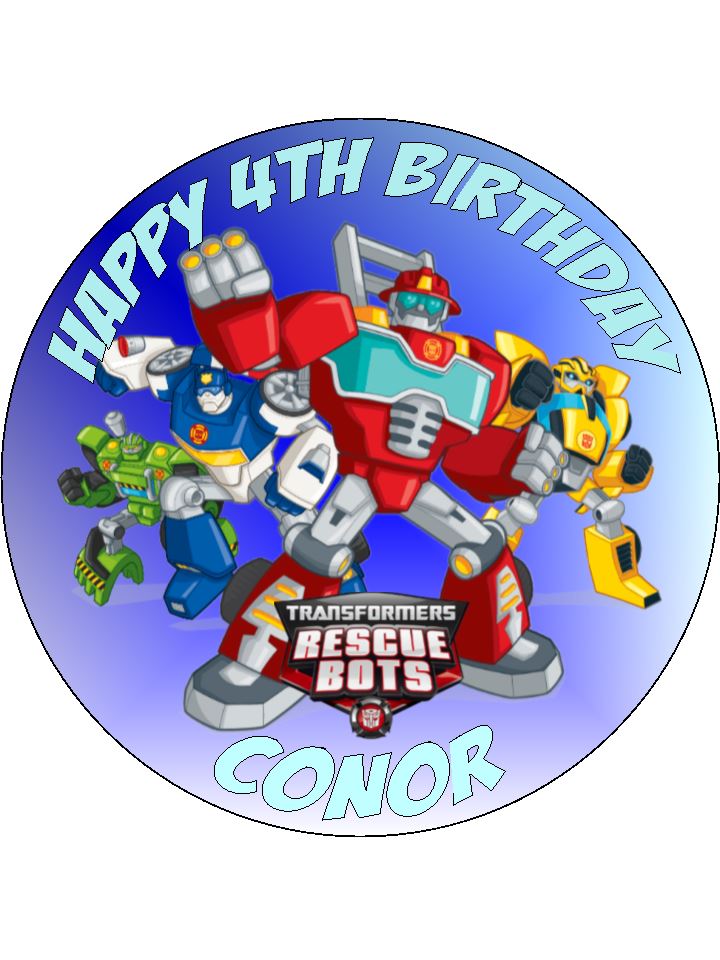 RESCUE BOTS TRANSFORMERS Cake Topper Personalised *STURDY* Party  Decorations | eBay